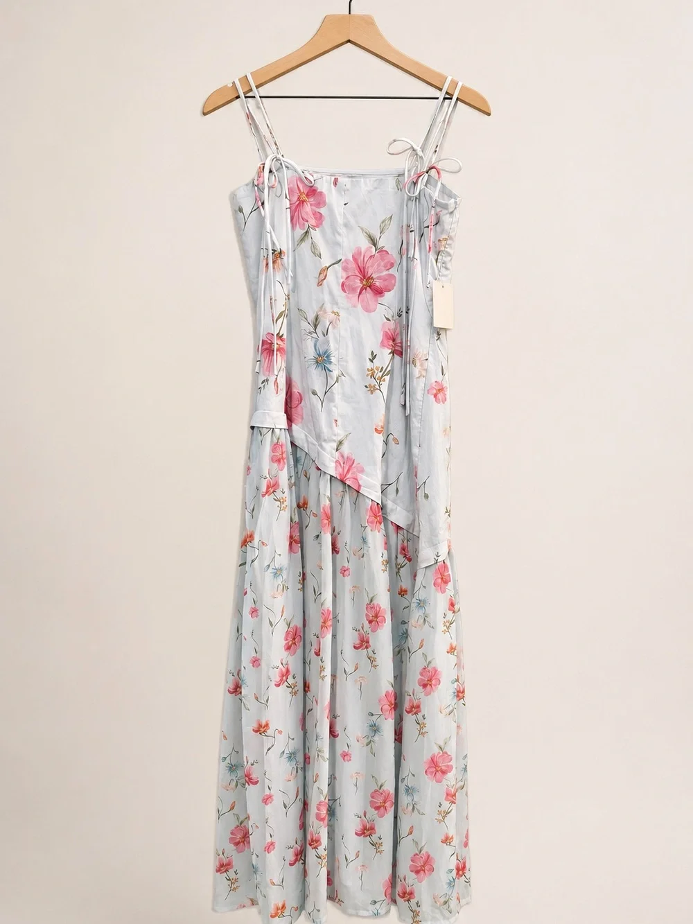 Petal & Pup Light Blue Floral Maxi Dress with Pink Blooms Size 8 NWT - Picture 3 of 15